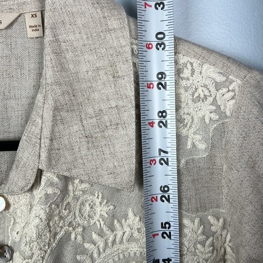 Soft Surroundings Kamal natural button down lace detail tunic - Picture 6 of 9